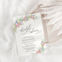 Kleurrijke wilde bloemen Bridal Shower Invitation