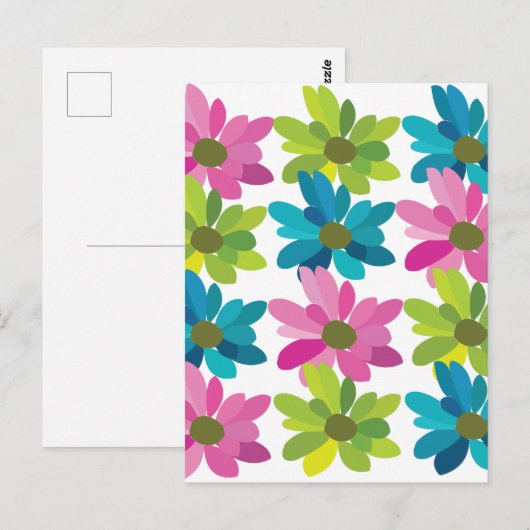 Kleurrijke Wilde Bloemen Briefkaart (Voorkant / Achterkant)