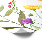 Kleurrijke wilde bloemen bruids douche welkom bord poster (Hoek)