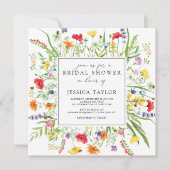 Kleurrijke Wilde Bloemen Bruidsdiner Uitnodiging (Voorkant)