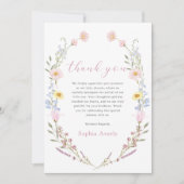 Kleurrijke Wilde Bloemen Bruidsdouche Bedankkaart (Voorkant)