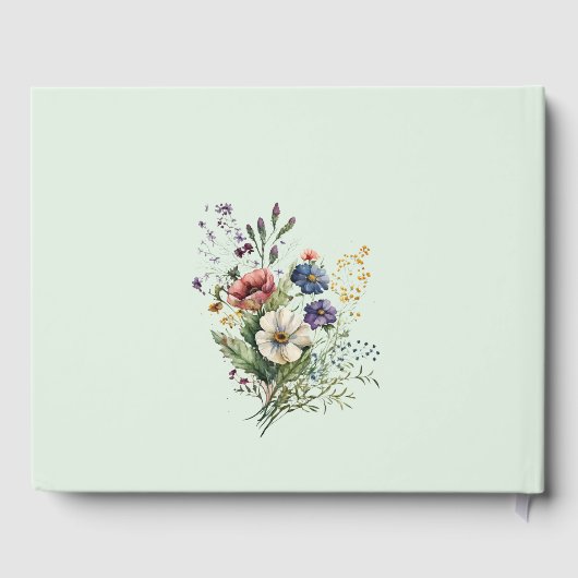 Kleurrijke Wilde Bloemen Bruidsdouche Gastenboek (Achterkant)