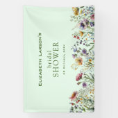 Kleurrijke Wilde Bloemen Bruidsfeest Spandoek (Verticaal)