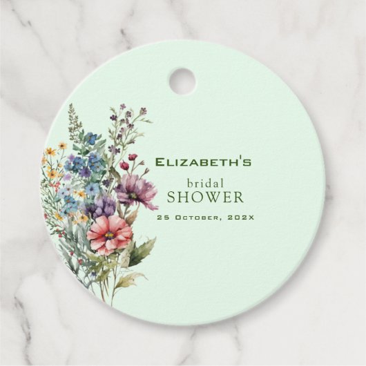 Kleurrijke Wilde Bloemen Bruiloft Bridal Shower Bedankjes Labels (Voorkant)