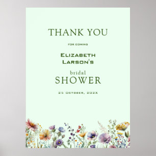 Kleurrijke Wilde Bloemen Bruiloft Bridal Shower Poster