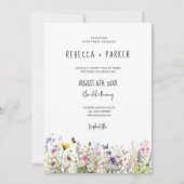 Kleurrijke wilde bloemen bruiloft foto en Qr code Kaart (Voorkant)