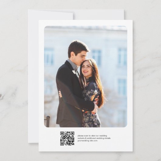Kleurrijke wilde bloemen bruiloft foto en Qr code Kaart (Achterkant)
