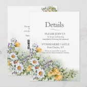 Kleurrijke Wilde Bloemen Bruiloft Informatiekaartje (Voorkant / Achterkant)