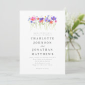 Kleurrijke Wilde Bloemen Bruiloft QR Code Kaart (Staand voorkant)