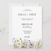 Kleurrijke wilde bloemen bruiloft qr code RSVP op  Kaart (Voorkant)