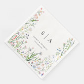 Kleurrijke Wilde Bloemen Bruiloft Servetten (Hoek)