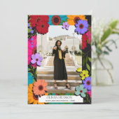 Kleurrijke wilde bloemen chique bloemenfoto afstud kaart (Staand voorkant)