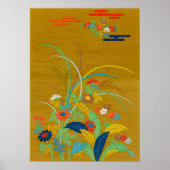 Kleurrijke wilde bloemen, de sierkunst van Japan Poster (Voorkant)