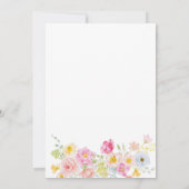 kleurrijke wilde bloemen Doop Uitnodiging (Achterkant)