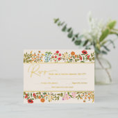 Kleurrijke wilde bloemen Floral Garden RSVP Real G Folie Uitnodiging Briefkaart (Staand Voorkant)