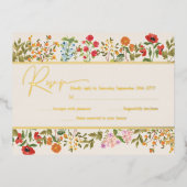 Kleurrijke wilde bloemen Floral Garden RSVP Real G Folie Uitnodiging Briefkaart (Voorkant)