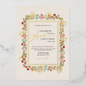 Kleurrijke wilde bloemen Floral Garden Weddenschap Folie Uitnodiging (Voorkant)