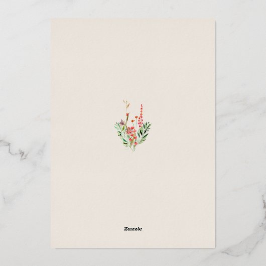 Kleurrijke wilde bloemen Floral Garden Weddenschap Folie Uitnodiging (Achterkant)