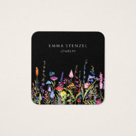 Kleurrijke wilde bloemen Floral Square Visitekaart Vierkante Visitekaartjes