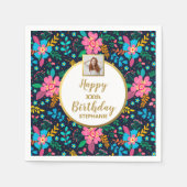 Kleurrijke Wilde Bloemen Foto Verjaardagscadeau vo Servet (Voorkant)