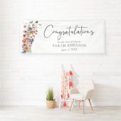 Kleurrijke wilde bloemen gefeliciteerd spandoek (Insitu)