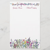 Kleurrijke wilde bloemen gepersonaliseerd briefpapier (Voorkant)