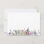 Kleurrijke wilde bloemen gepersonaliseerd notitiekaartje (Achterkant)