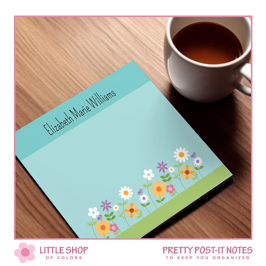 Kleurrijke Wilde Bloemen Gepersonaliseerd Post-it® Notes