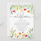 Kleurrijke wilde bloemen geslachtsneutraal baby sh kaart (Voorkant)