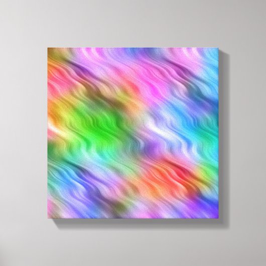Kleurrijke Wilde Bloemen Golfachtige Textuur Canvas Afdruk (Voorkant)