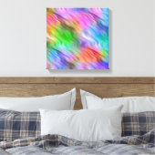 Kleurrijke Wilde Bloemen Golfachtige Textuur Canvas Afdruk (Insitu (Slaapkamer))