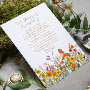 Kleurrijke Wilde Bloemen Huwelijk Wijziging van Pl Feestdagenkaart