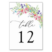 Kleurrijke Wilde Bloemen Huwelijks Tafel Nummer Kaart (Achterkant)