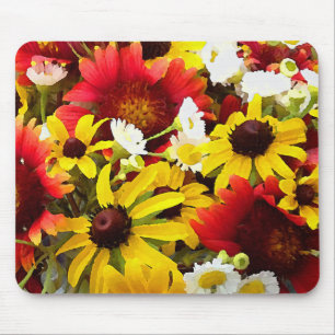 Kleurrijke wilde bloemen Impressionistische stijl  Muismat