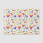 Kleurrijke wilde bloemen in een veld tissuepapier (Voorkant)