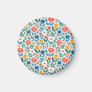 Kleurrijke wilde bloemen in Scandinavische stijl Magneet