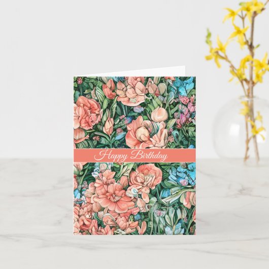 Kleurrijke wilde bloemen, Kaart van Birthday (Gele Bloem)