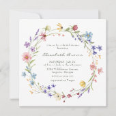 Kleurrijke Wilde Bloemen Krans Zomer Vrijgezellenf Kaart (Voorkant)