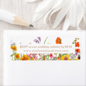 Kleurrijke Wilde Bloemen Land Bruiloft Website Etiket (Insitu)