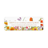 Kleurrijke Wilde Bloemen Land Bruiloft Website Etiket (Voorkant)