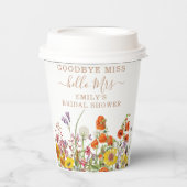 Kleurrijke Wilde Bloemen Landelijk Bloemstuk Vaarw Papieren Bekers (Voorkant)