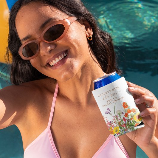 Kleurrijke Wilde Bloemen Landelijke Bloemen Vaarwe Blikjeskoeler