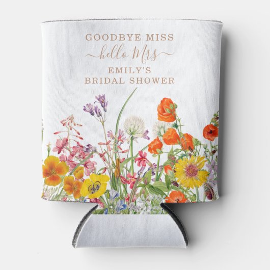 Kleurrijke Wilde Bloemen Landelijke Bloemen Vaarwe Blikjeskoeler (Voorkant)