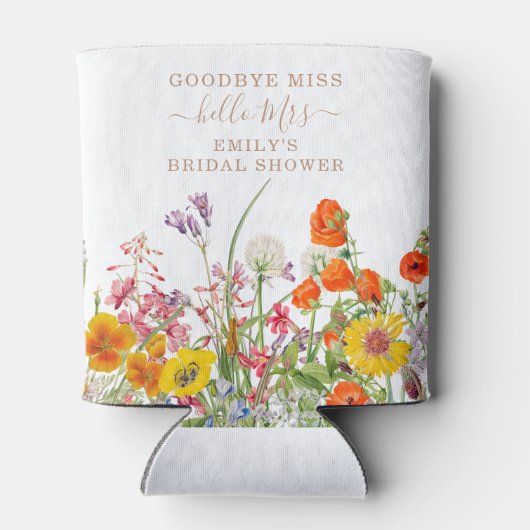 Kleurrijke Wilde Bloemen Landelijke Bloemen Vaarwe Blikjeskoeler (Achterkant)