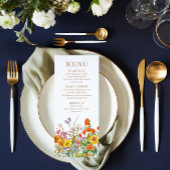 Kleurrijke Wilde Bloemen Landelijke Bruiloft Menu