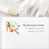 Kleurrijke wilde bloemen lente bloemen waterverf etiket (Insitu)