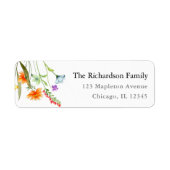 Kleurrijke wilde bloemen lente bloemen waterverf etiket (Voorkant)