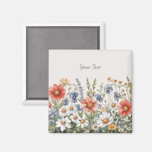 Kleurrijke Wilde Bloemen Magneet (Voorkant / Achterkant)