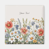 Kleurrijke Wilde Bloemen Magneet (Voorkant)