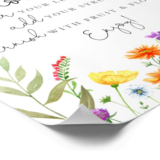 Kleurrijke wilde bloemen maken je eigen limonade-t poster (Hoek)